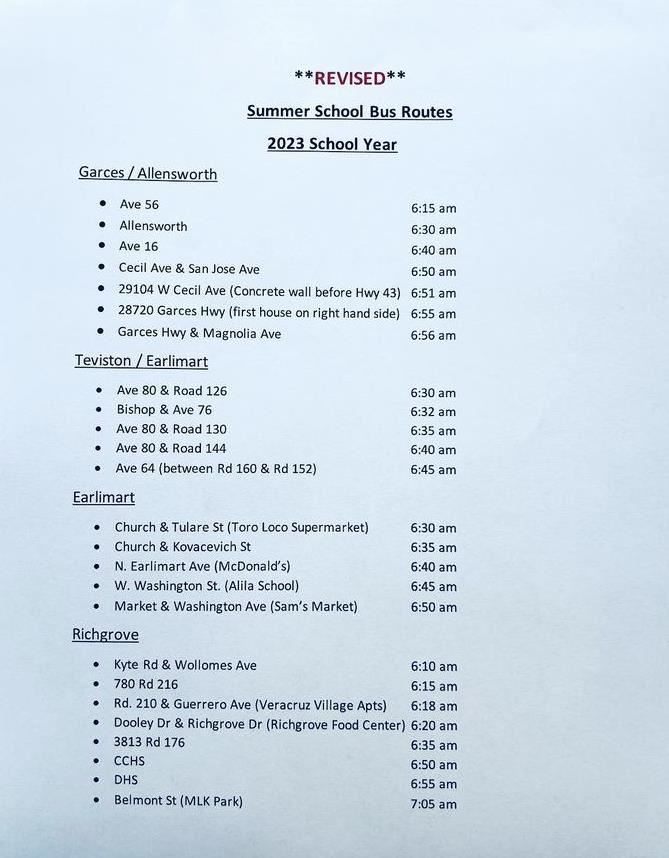 summer school bus routes 2023